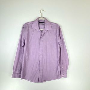 Cedarwood State Mens 15” Neck Dress Shirt Slim Fit Button Purple Long Sleeve